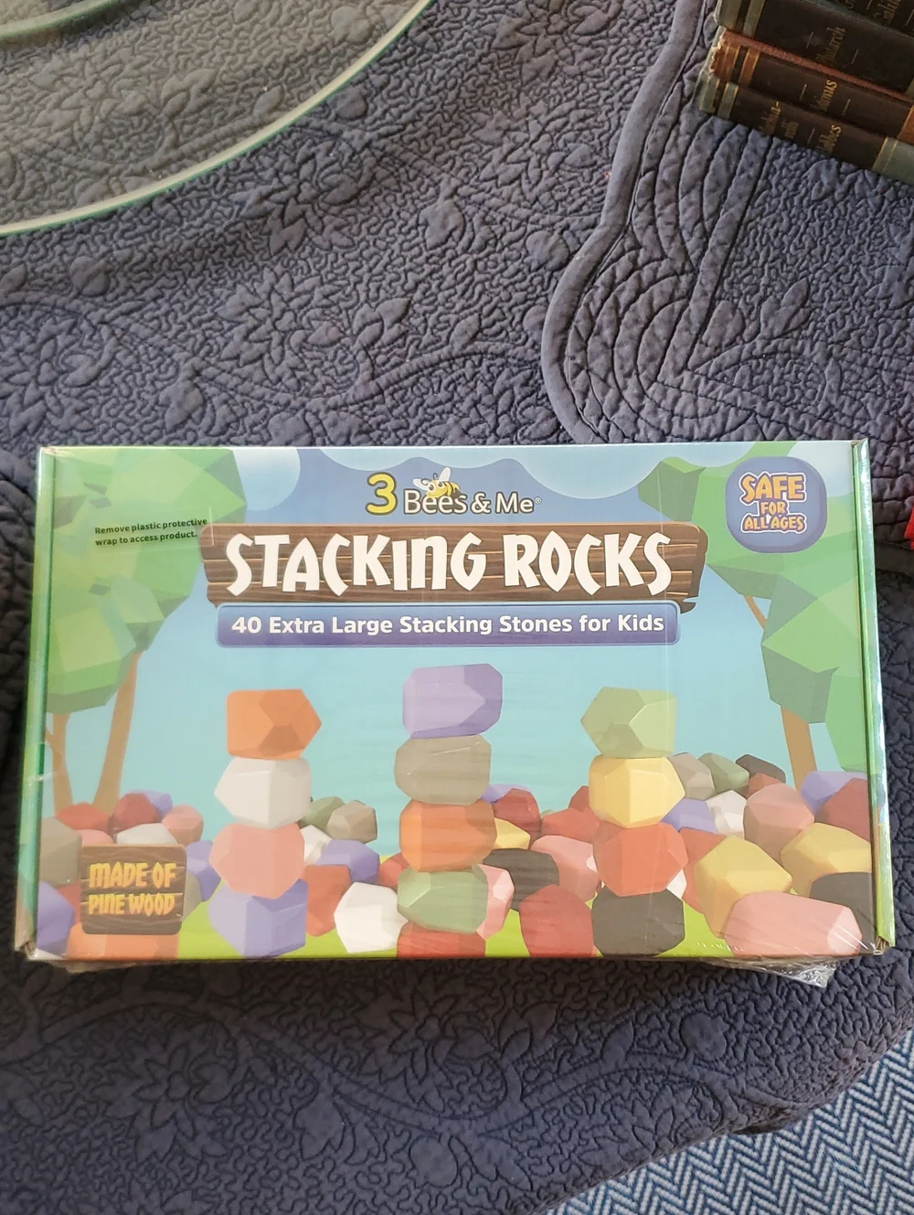 Bees & Me Stacking Rocks - Multicolor Wooden Stacking Stones for Kids